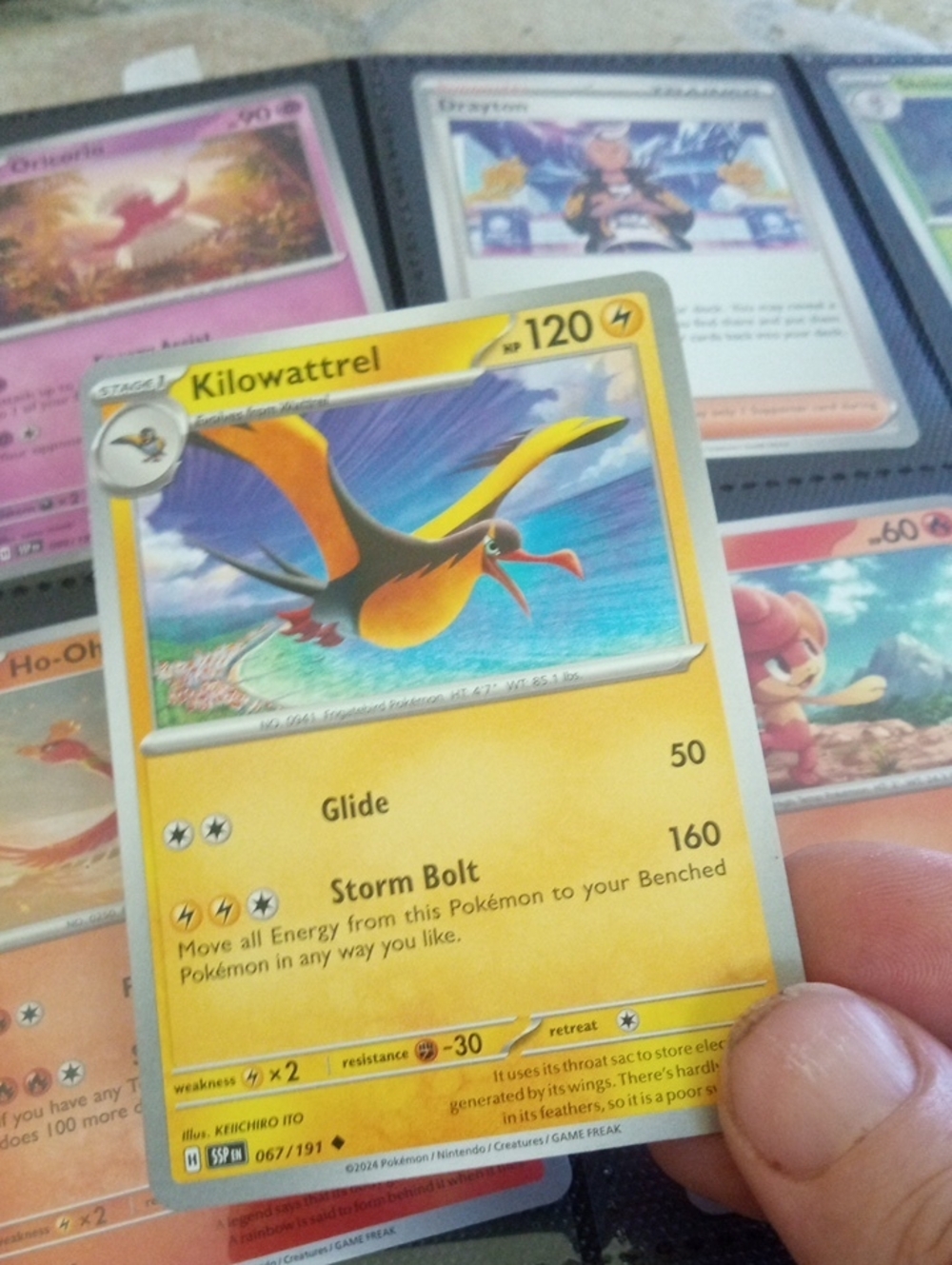 Pokemon Kilowattrel Yellow Electric Trading Card